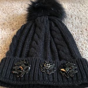 Black embellishment brand new Pom Pom Beanie Hat